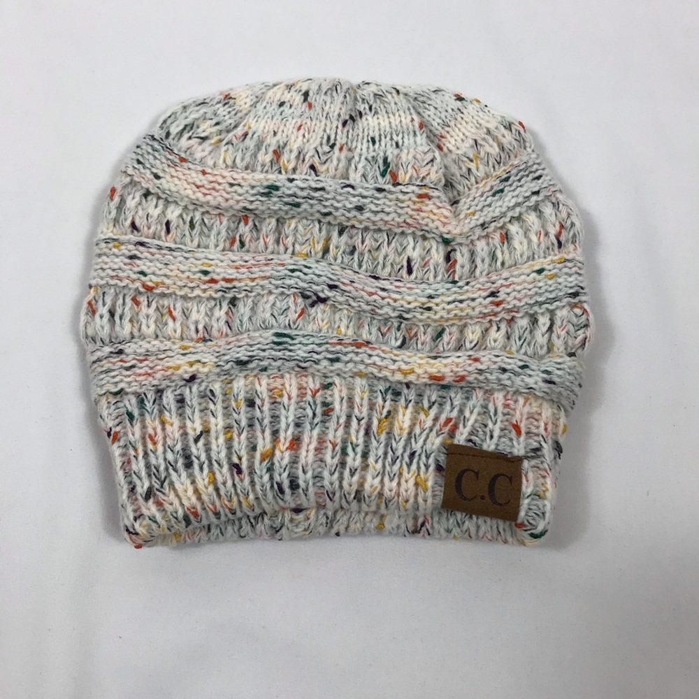 Women's C.C. Messy Bun Beanie (Select Colors) NEW - Picture 2 of 7